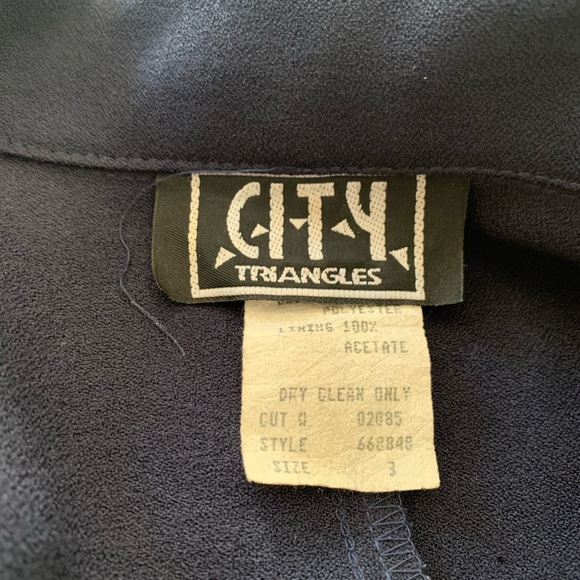 Sale! Vintage 1990s City Triangles Navy Suit Top Jacket - Picture 5 of 5